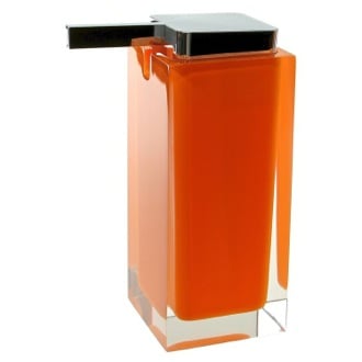 Square Orange Countertop Soap Dispenser Gedy RA80-67
